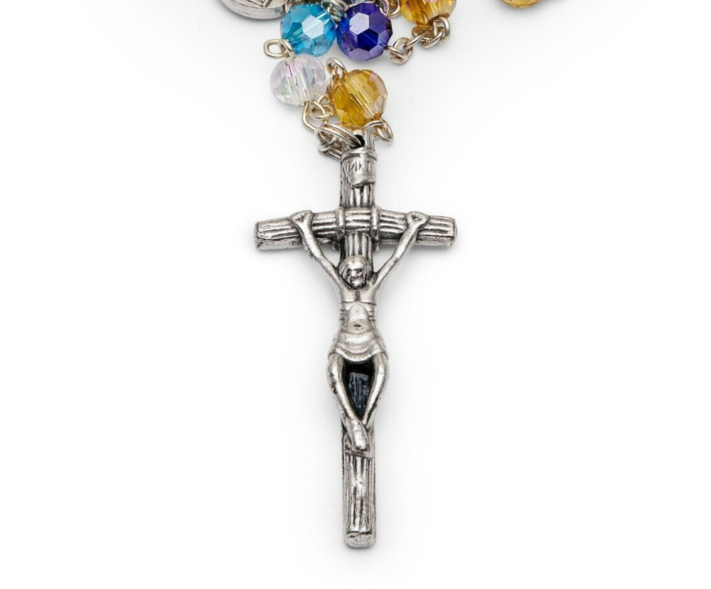 Mater Ecclesiae Virgin Rosary Crystal Beads Catholic Prayer Blessed from Italy
