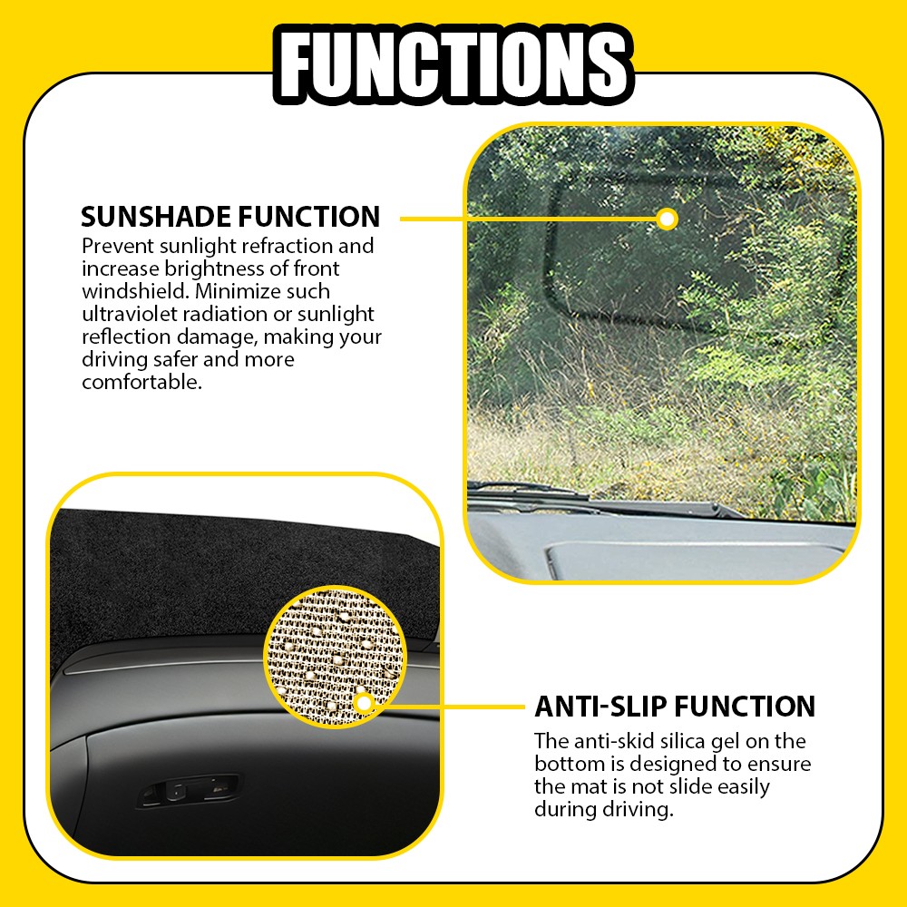 For TOYOTA 2018-2024 Camry Front Inner Black Dashboard Pad Dash Cover Mat Trim