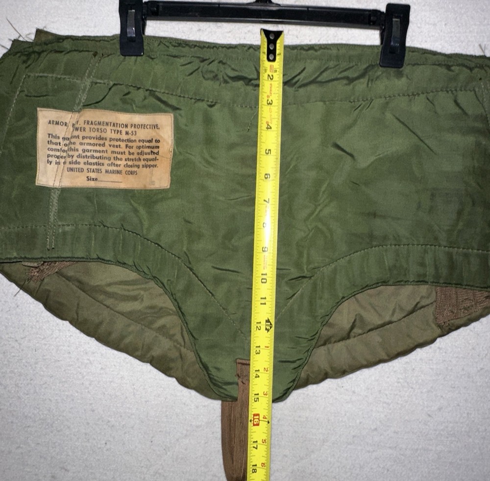 Vintage USMC M-53 Fragmentation Protective Lower Torso Panel Korean War