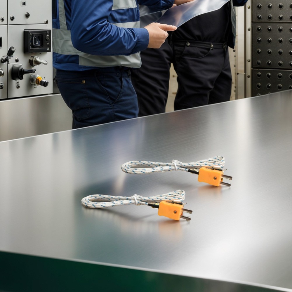 2pcs K type temperature probe high temperature temperature test 1 meter