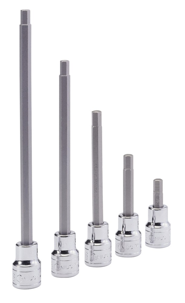 Genius Tools 3/8" Dr. 1/8" Hex Bit Socket, 50mmL - 308+3108
