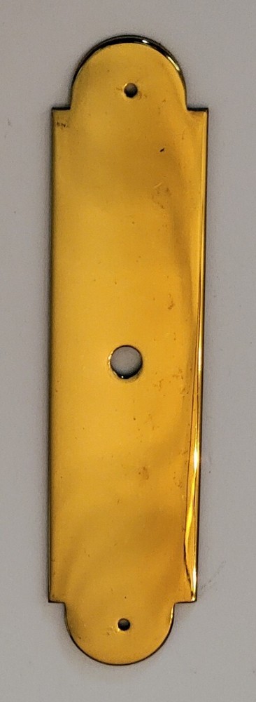 NOS NEW OLD STOCK Vintage Brass Backplate DOOR KNOB PULL  4" Basic