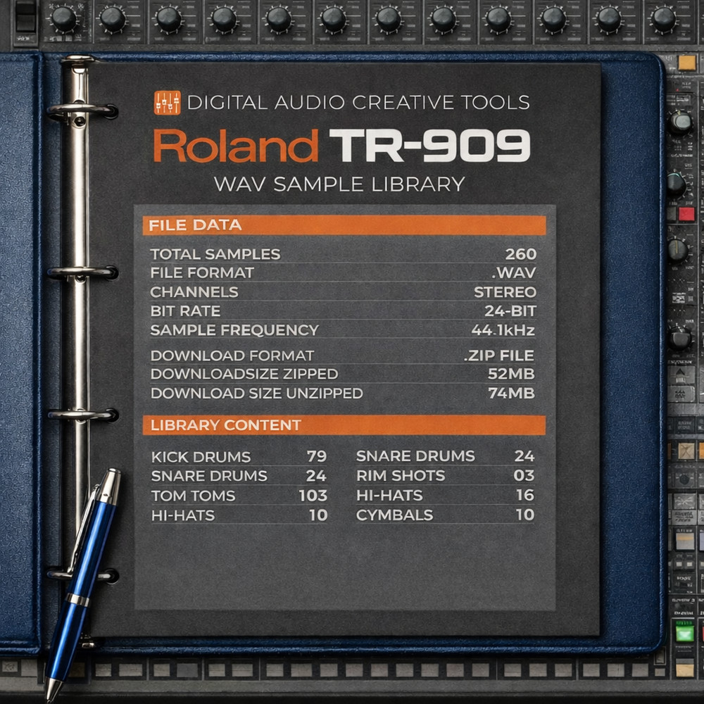 Roland TR-909 Drum Machine Sample Library