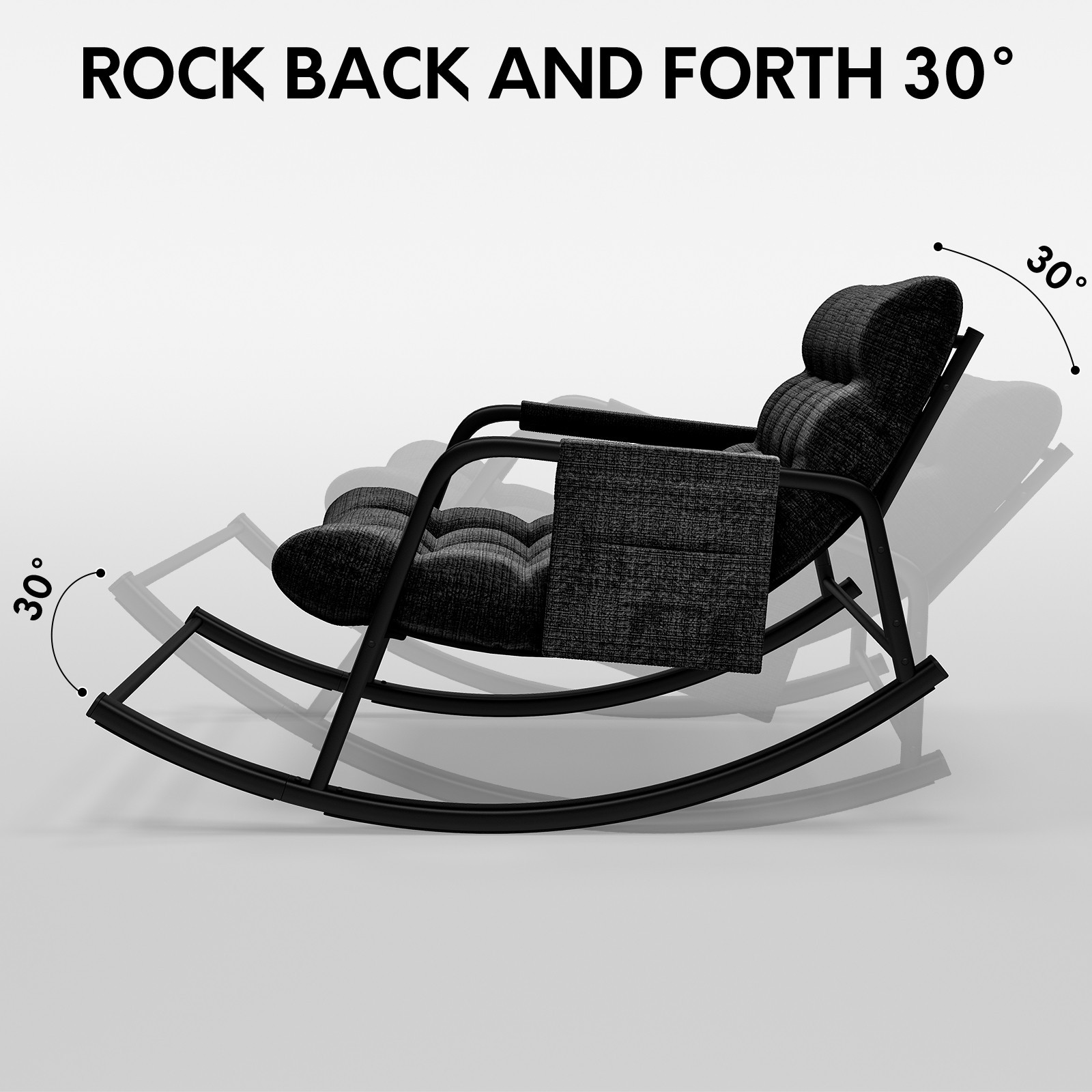 Grand patio Outdoor Rocking Chair Oversized Papasan Rocking Chair Lounge Rocker
