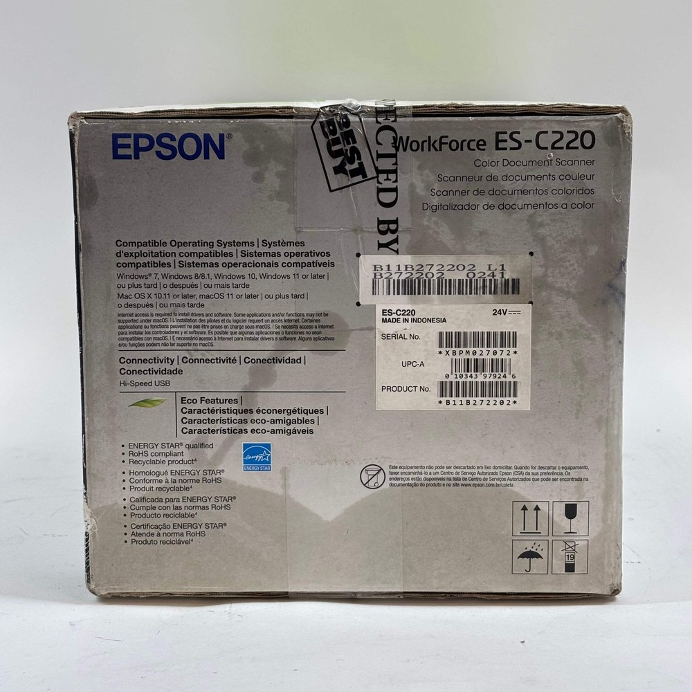 New Epson WorkForce ES-C220 Compact Color Document Scanner