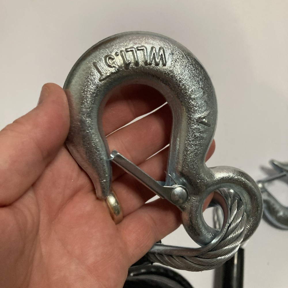 2 New Crosby Hooks & Cable WLL1.5T