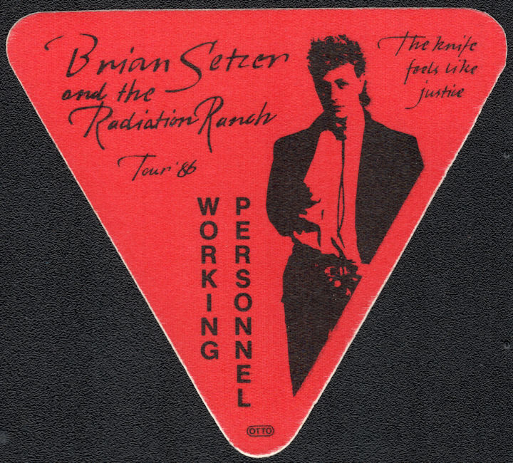 Brian Setzer Backstage Pass - 1986 Cloth Pass