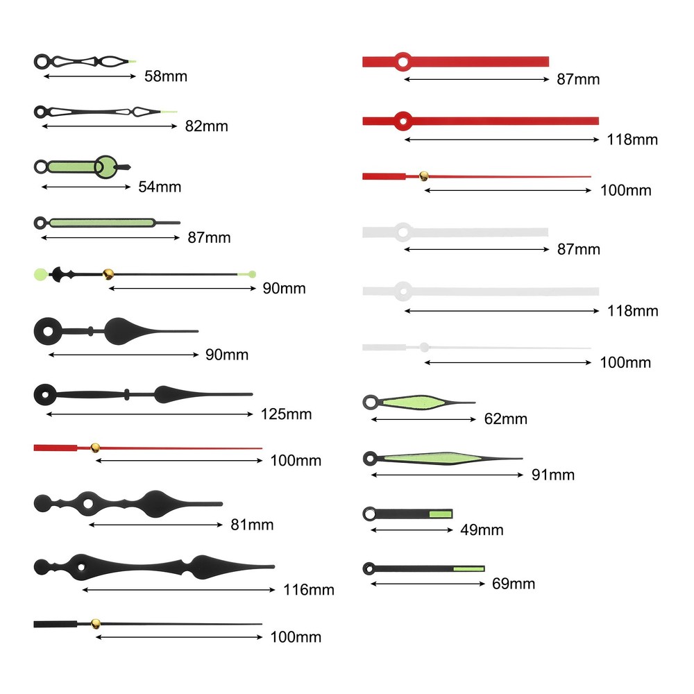 Clock Hands Kit, 32 Set Clock Hands Kits Parts Replacement,16 Styles