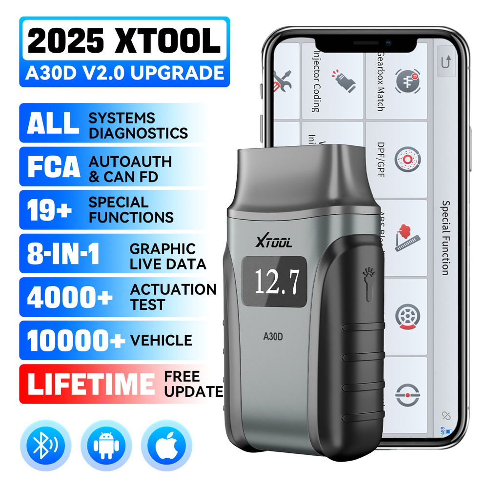 XTOOL A30D OBD2 Scanner Bidirectional Scan Tool Diagnostic Full System Bluetooth