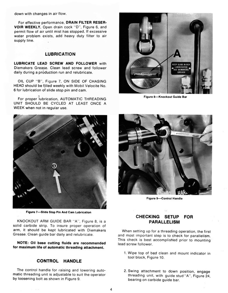 Hardinge Auto Thread Unit on HC-AT Super Precision Chucker Operator Manual #1719