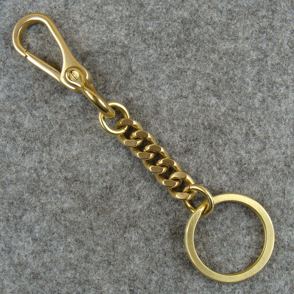 Solid Brass Key Chain Holder Keyrings Bag Wallet Chain Keychains With Snap Hook