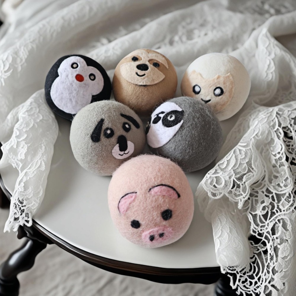 Wool Dryer Balls, Cute Pattern Drying Balls for Laundry, Anti Static, Saving ...