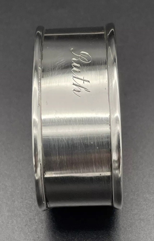 Sterling Silver Napkin Ring Engraved Name “Ruth” Webster