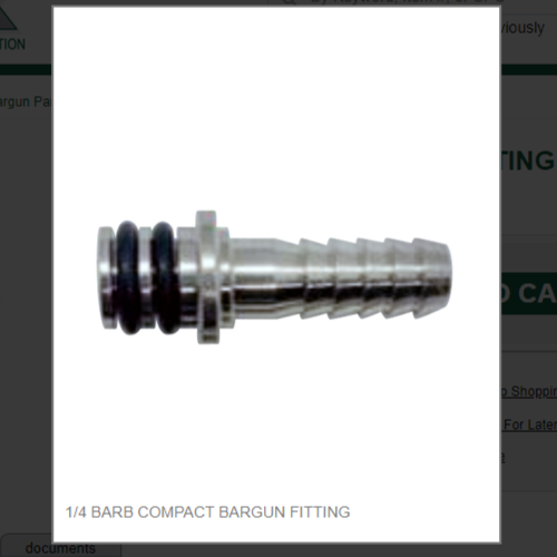 1/4 BARB COMPACT BARGUN FITTING #625-0067