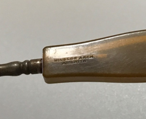 Antique Shoe Button Hook Celluloid Bakelite Handle Windsor Arch Amerith