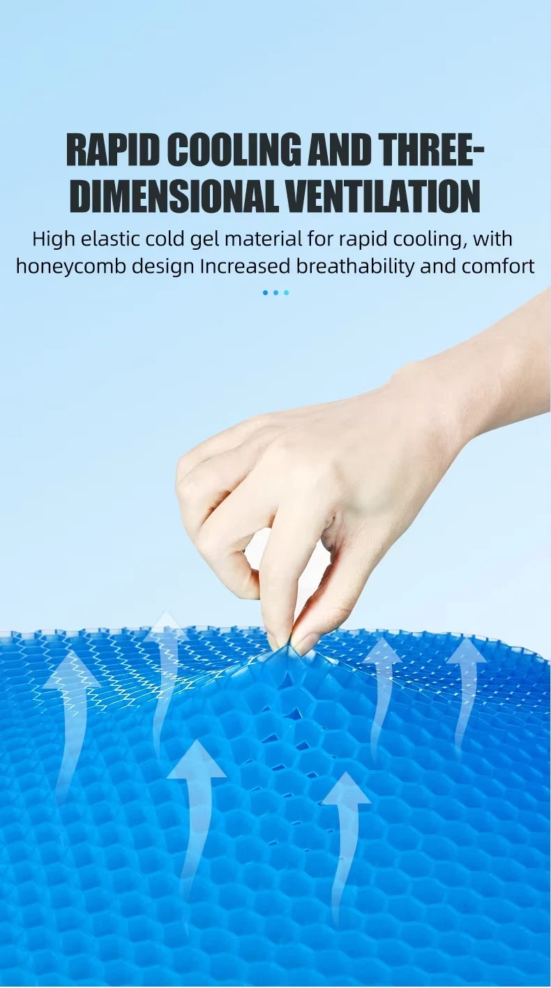 Gel Seat Cushion Double Thick Egg Seat Cushion Non-Slip Cover Breathable Desig