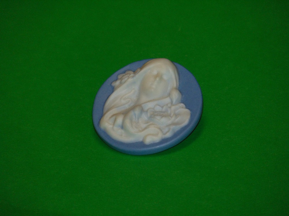 Beautiful Maiden Jasperware Button ~ Shirley Shaw 2003