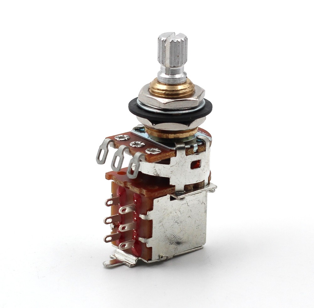 BOURNS 500K PUSH/PULL SHORT SPLIT SHAFT AUDIO TAPER POT / POTENTIOMETER