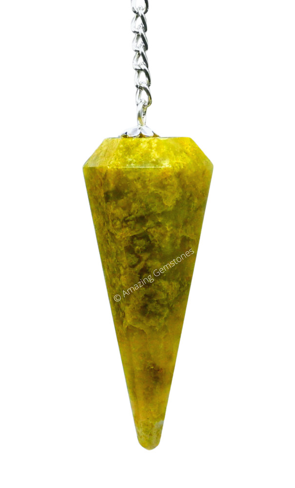 Green Opal Dowsing Crystal Pendulum