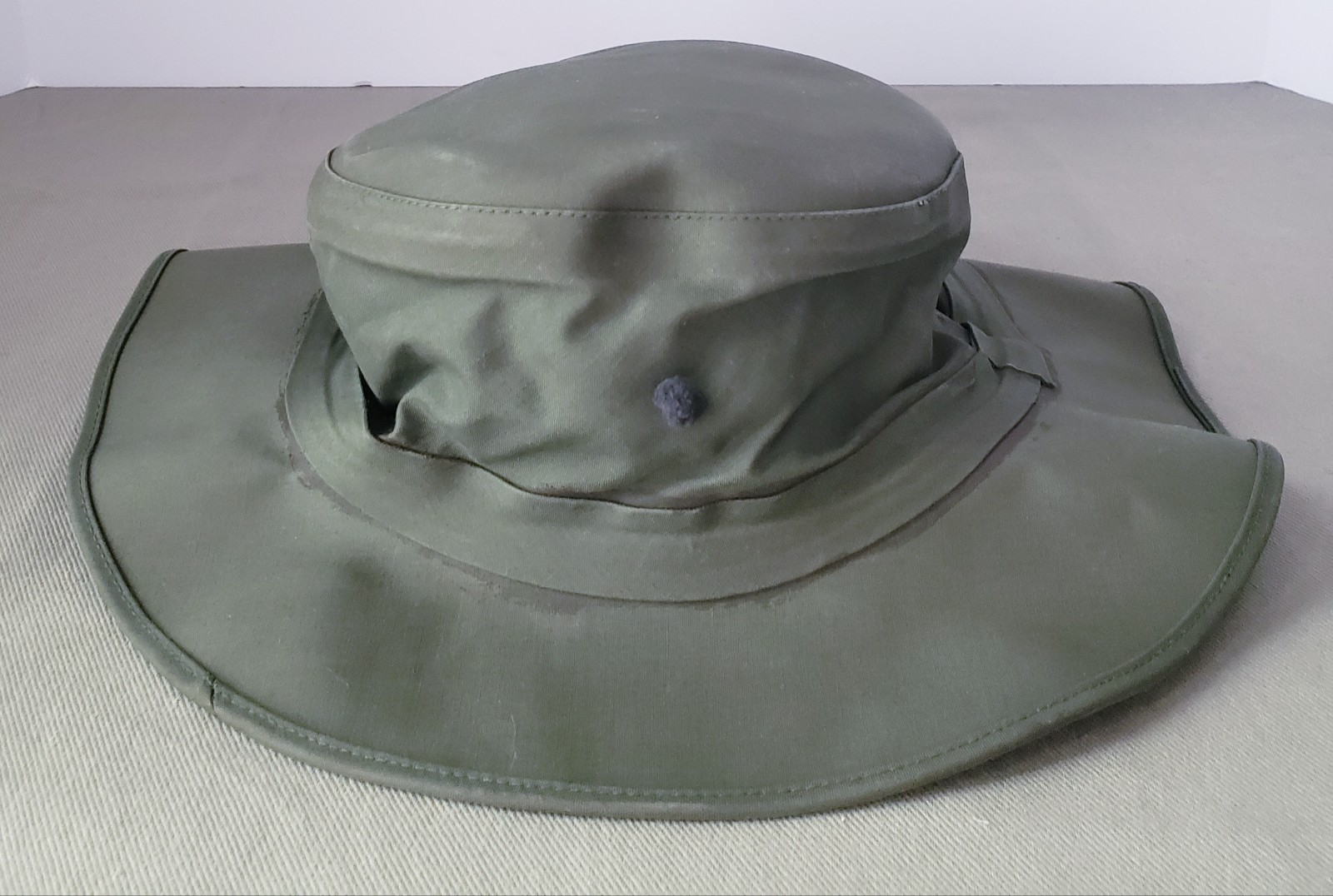 Vietnam Era US Army Rubberized Cotton Rain Hat Boonie Cap OG-107
