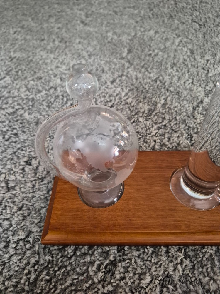 Galileo Thermometer with Glass Globe Barometer