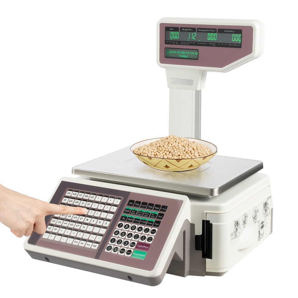 Commercial Digital Price Computing Scale 66Lbs with Label Barcode Printer