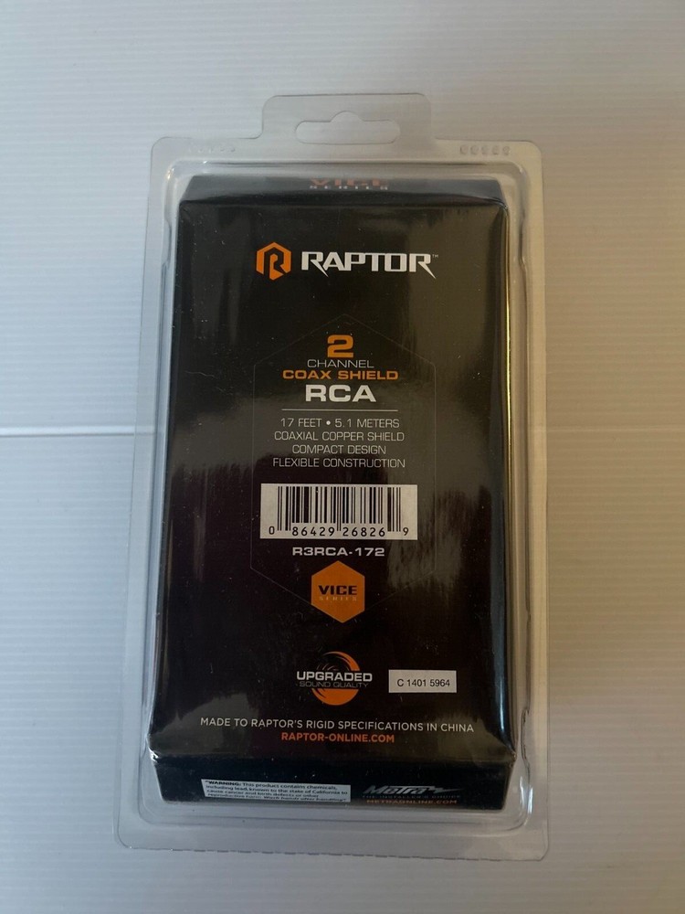RAPTOR VICE SERIES RCA CABLE R3RCA-172