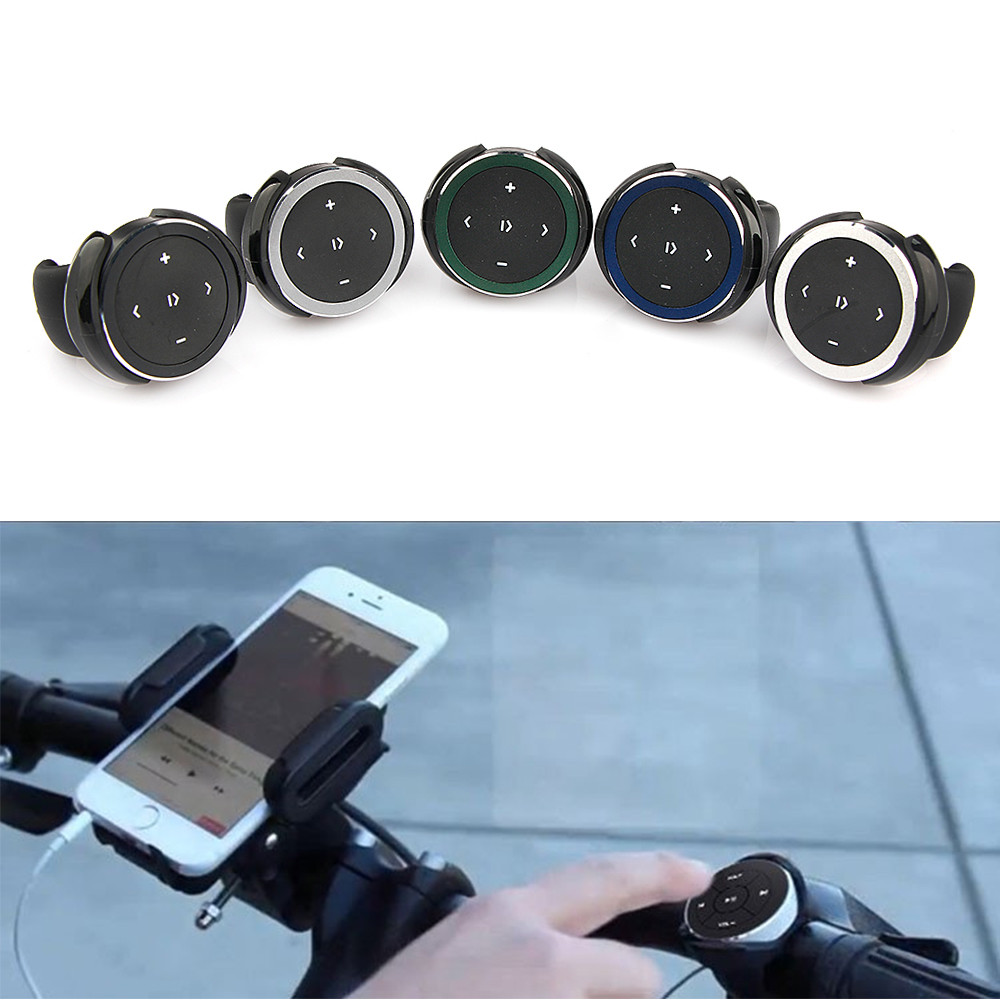 Wireless MP3 Media Remote Control Button Car Steering Wheel Bike Mount