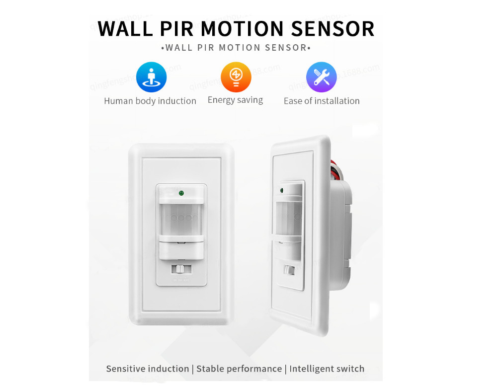 Auto On/Off Sensor Switch Motion Infrared PIR Occupancy Vacancy Wall Light Lamp