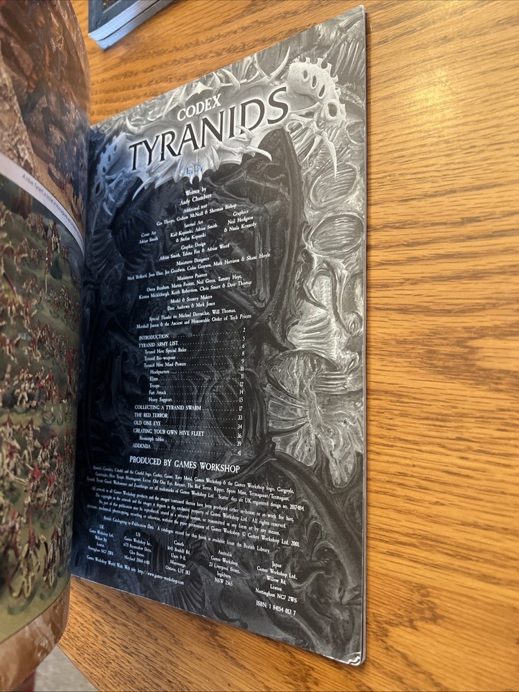 CODEX TYRANIDS 3rd Edition 2001 Games Workshop Warhammer 40000 40K
