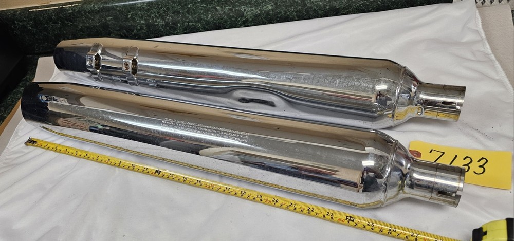 Harley Davidson  Chrome High Flow Exhaust Mufflers,