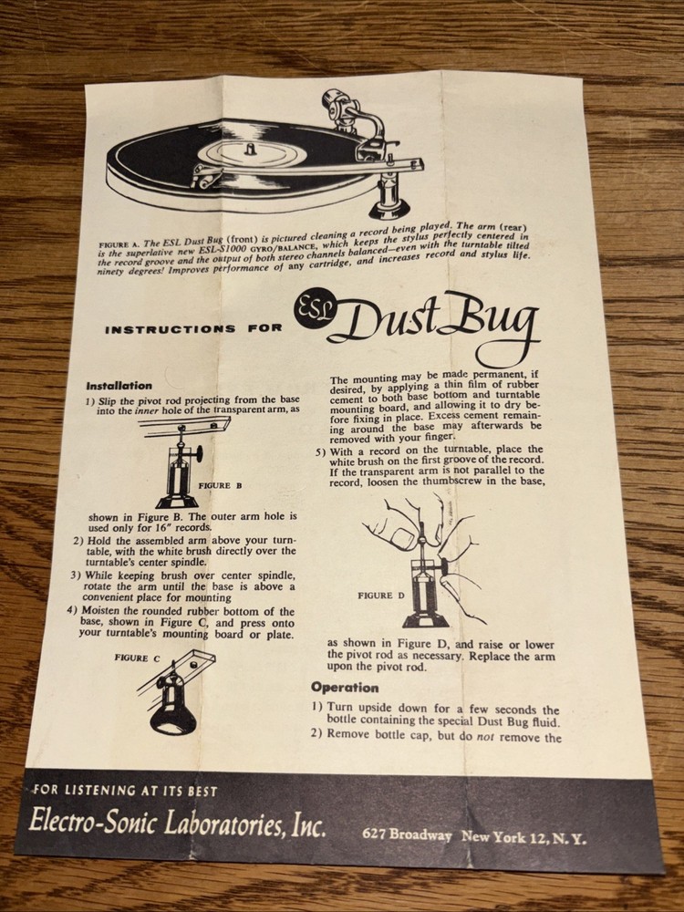 Vintage Victrola Dust Bug Advertisement Electro-Sonic Labs