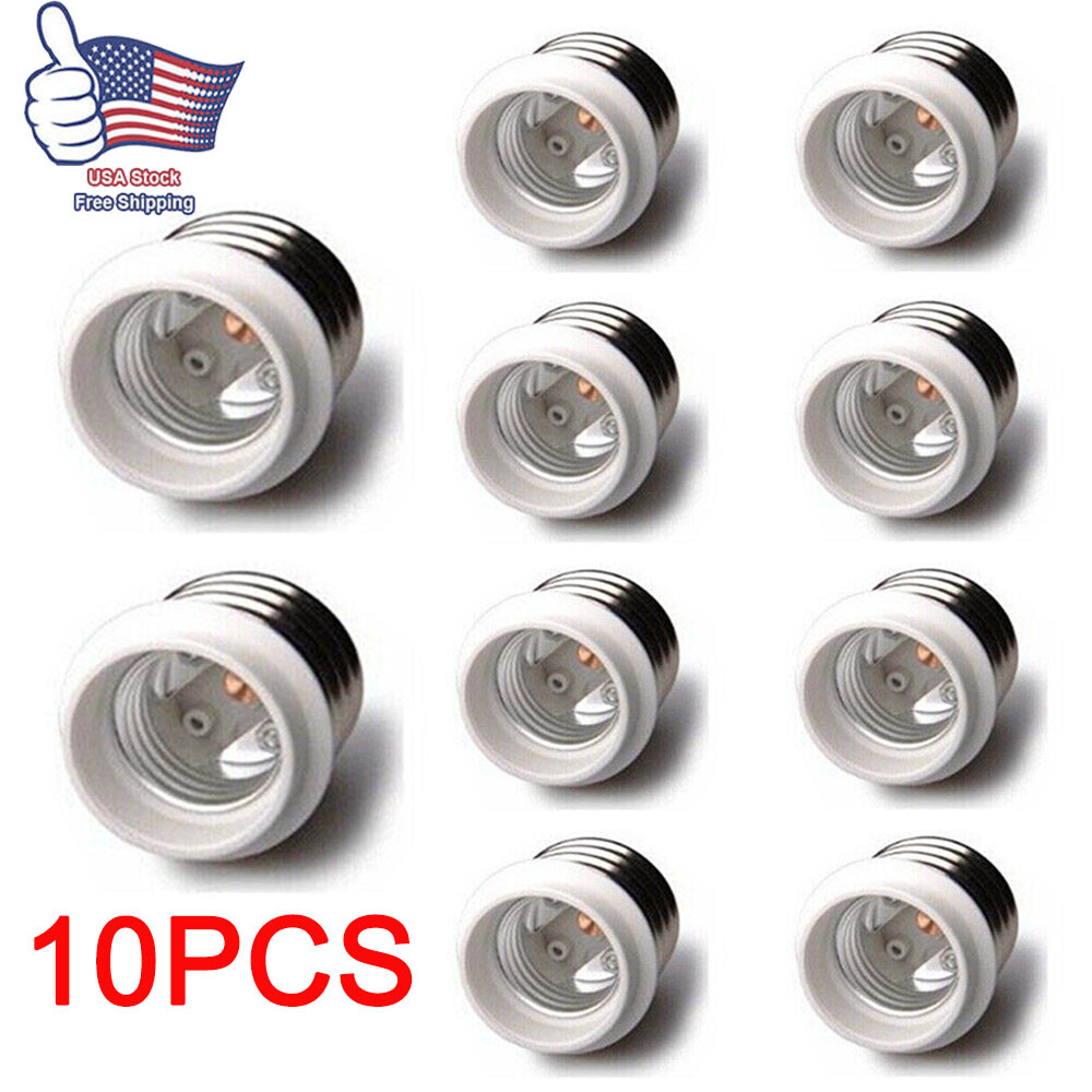10Pcs Light Bulb Socket Adapter for Mogul Base E39 to Medium E26 Screw Reducer