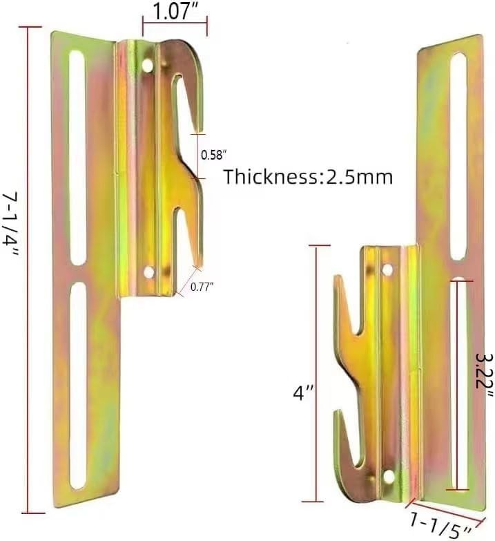 2Pcs 711 Bolt on to Hook Bed Frame Conversion Brackets with Metallic