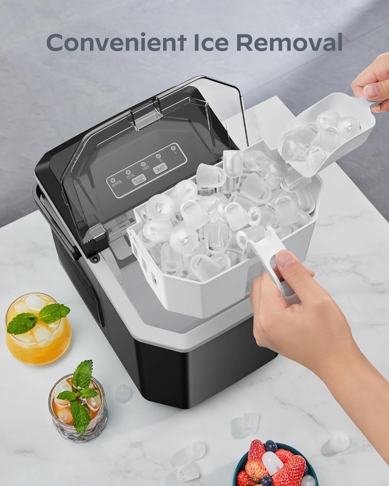 Ice Machine with 1.3 lbs Storage Capacity and Simple Control Panel for All Users