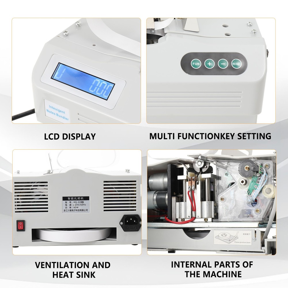 Automatic Small Banknote Binding Machine Strapping Bundling Money Packer 110V US