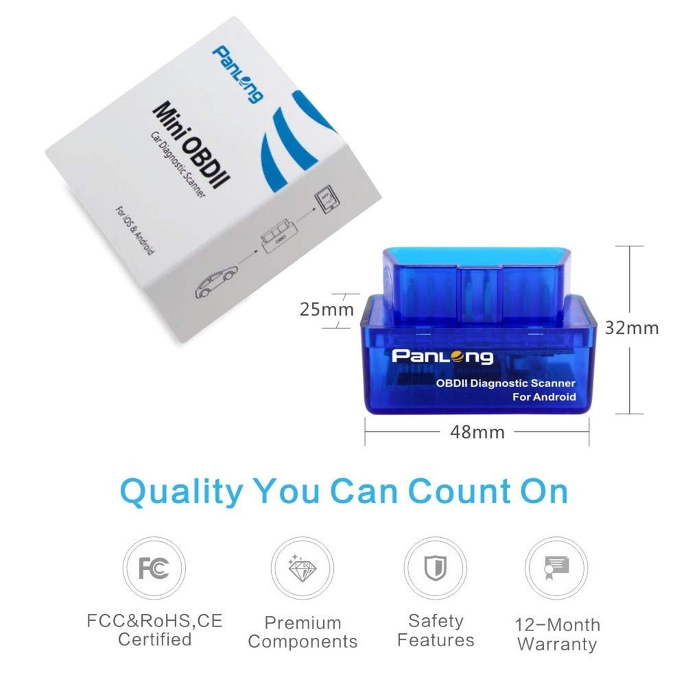 Panlong OBD2 Scanner Bluetooth OBDII Diagnostic Tool Car Code Reader Turn Off...