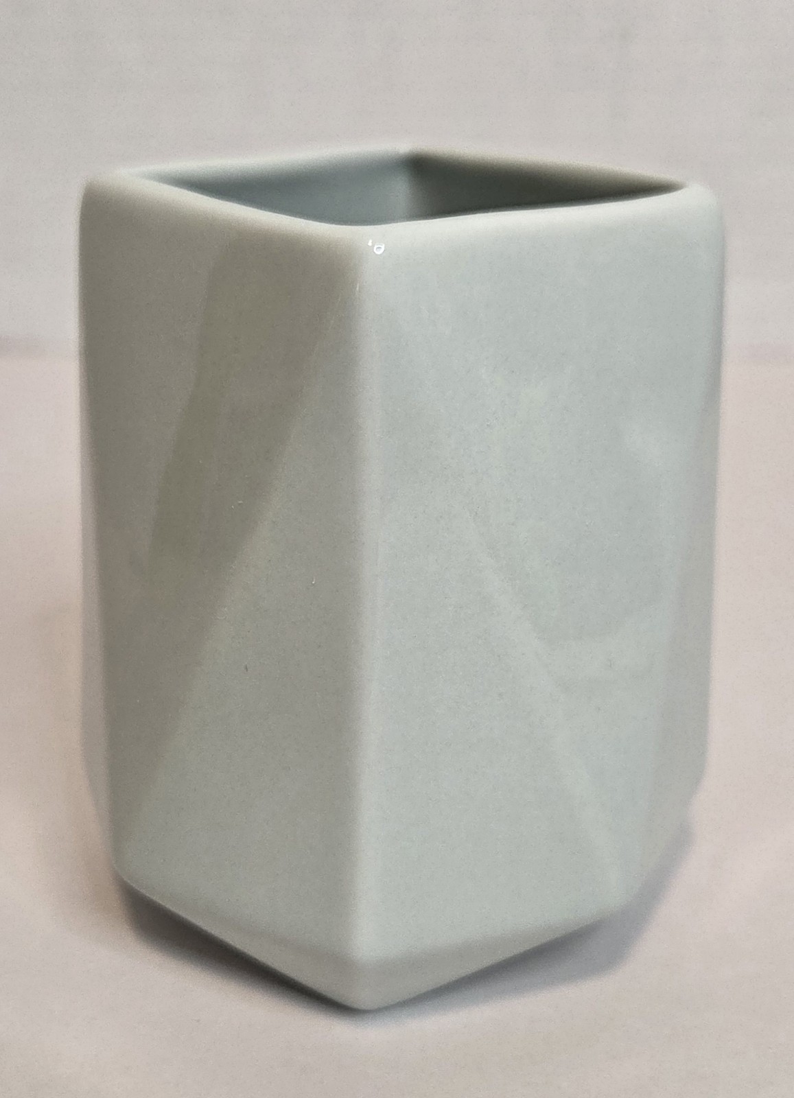 West Elm Faceted Vase Planter Small Water Street Ceramic Pale Blue