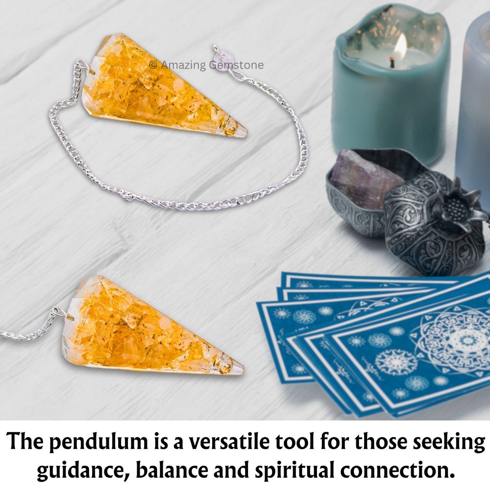 Citrine Onyx Orgone Crystal Pendulums