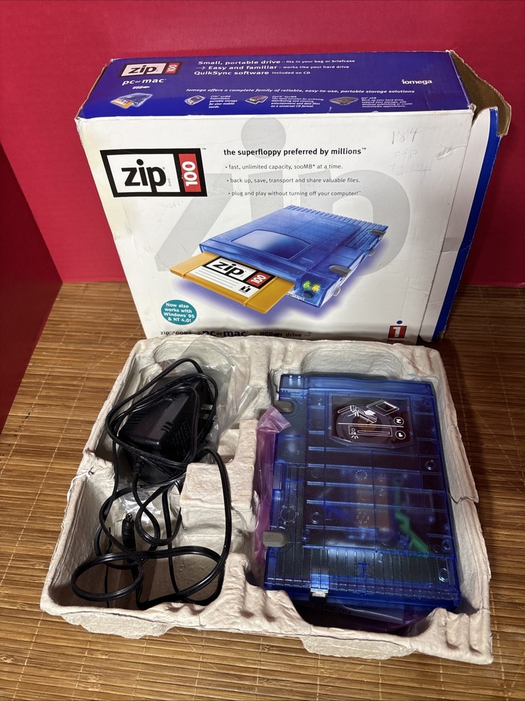 Iomega Zip 100 Parallel External Drive 100MB MAC PC