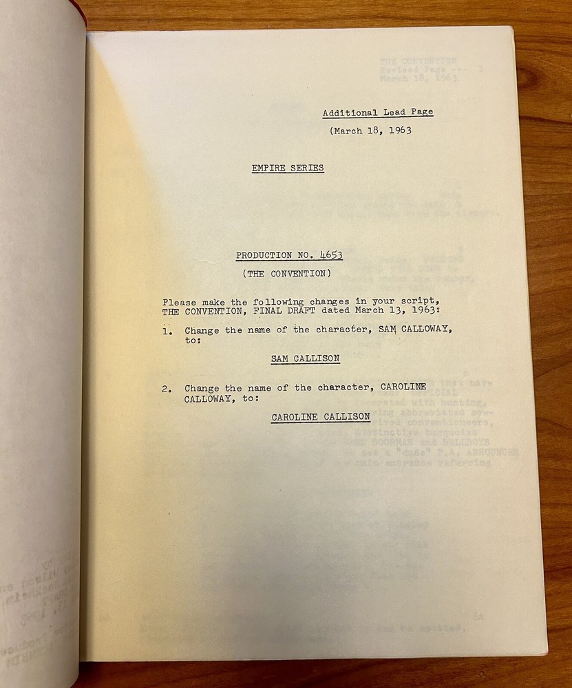 1963 Empire Original TV Script