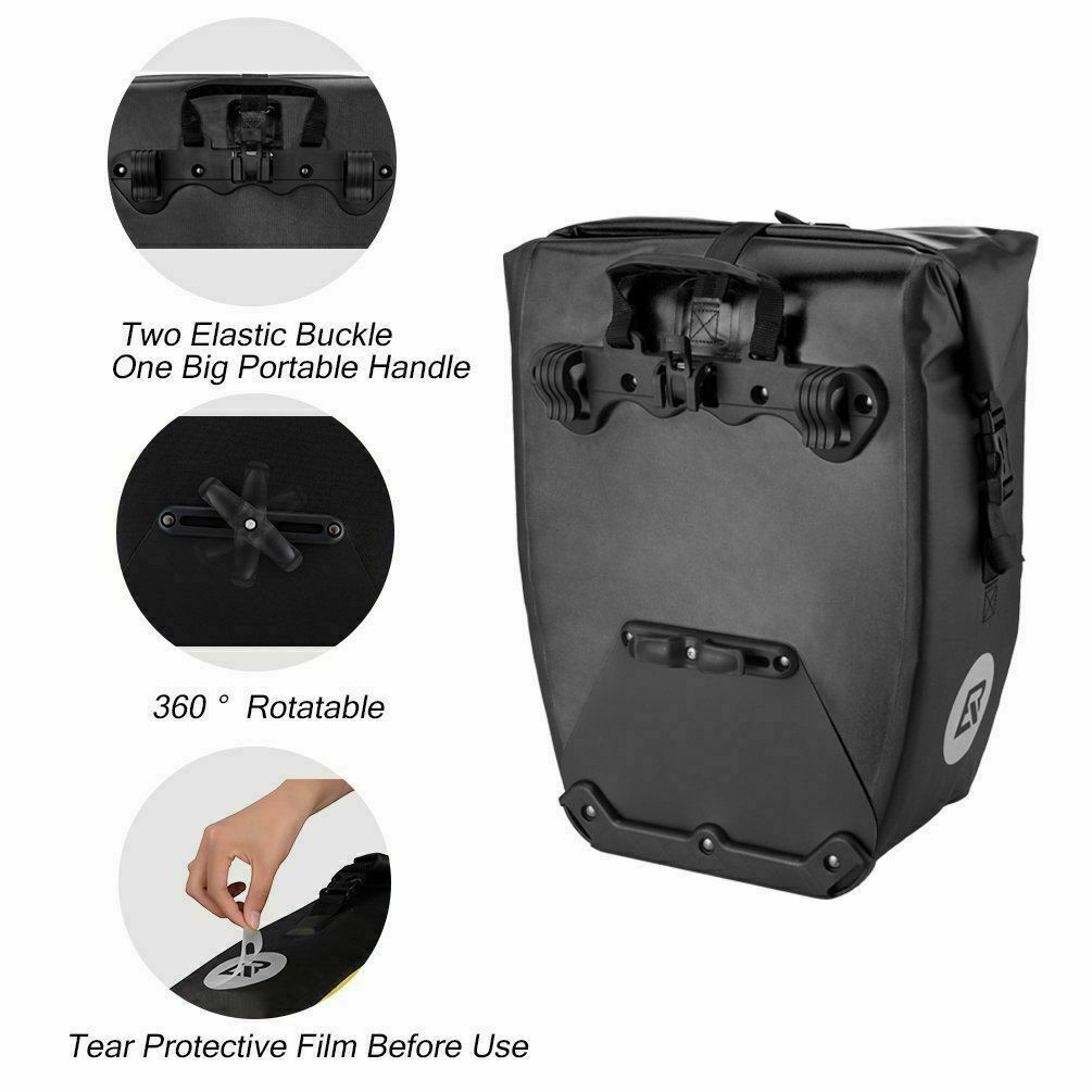 ROCKBROS Bicycle Pannier Bike Bag Rear Rack Bag Waterproof Large Capacity 2Pcs