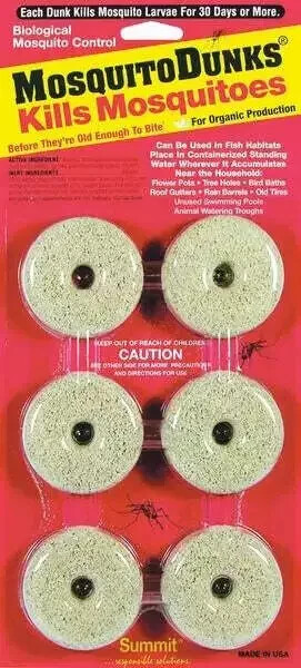 Summit Mosquito Dunks Biological Control 6-Pack Long-Lasting Mosquito Treatment