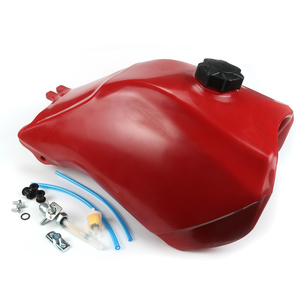For Honda TRX300 TRX 300 1993-2000 plastic gas fuel tank fourtrax Red & petcock