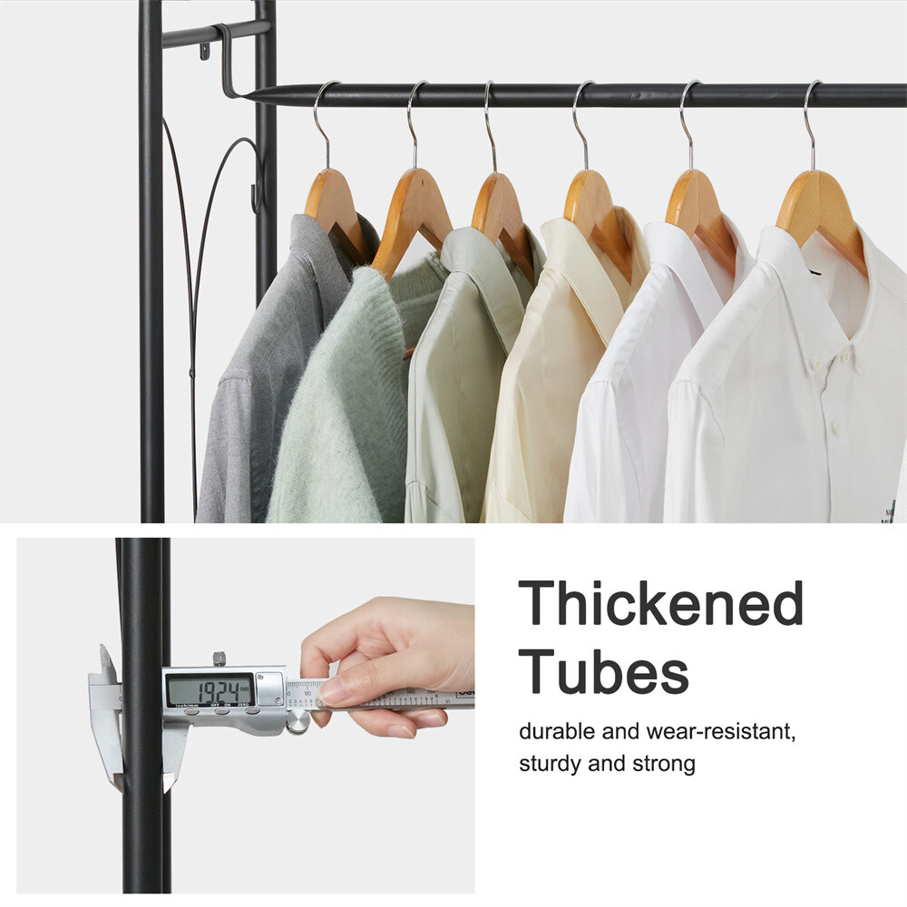 Metal Clothes Rail Storage Garment Shelf Clothing Hanging Heavy Duty Shoe Rack