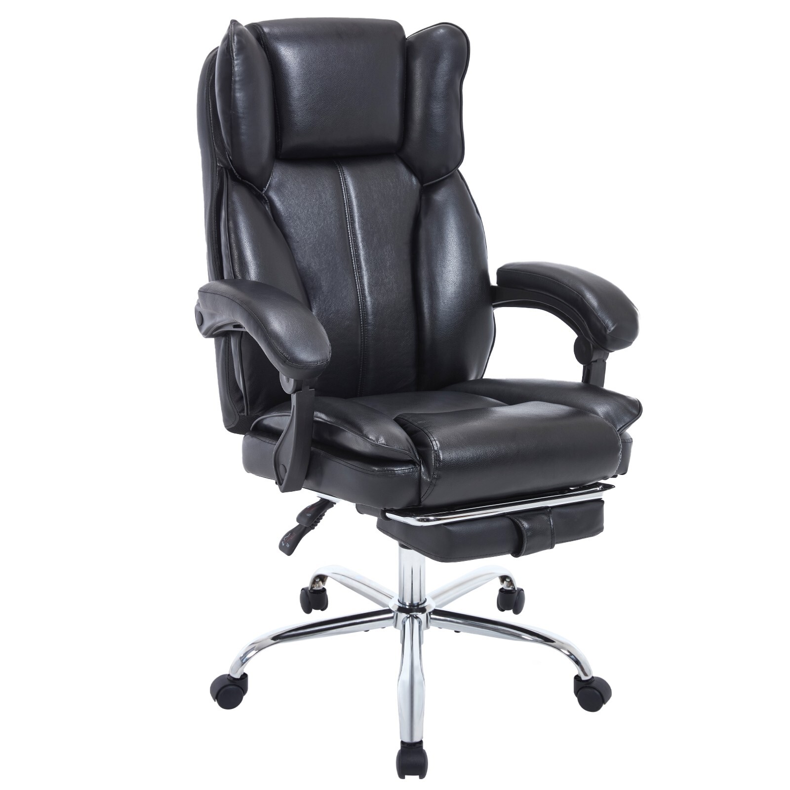 Tall Executive Office Chair with Footrest Leather Computer Chair