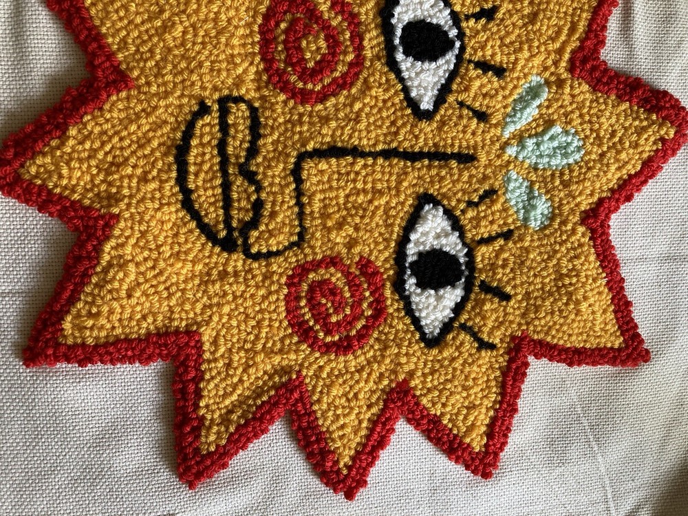 Punch Needle Piece With Sun Design
