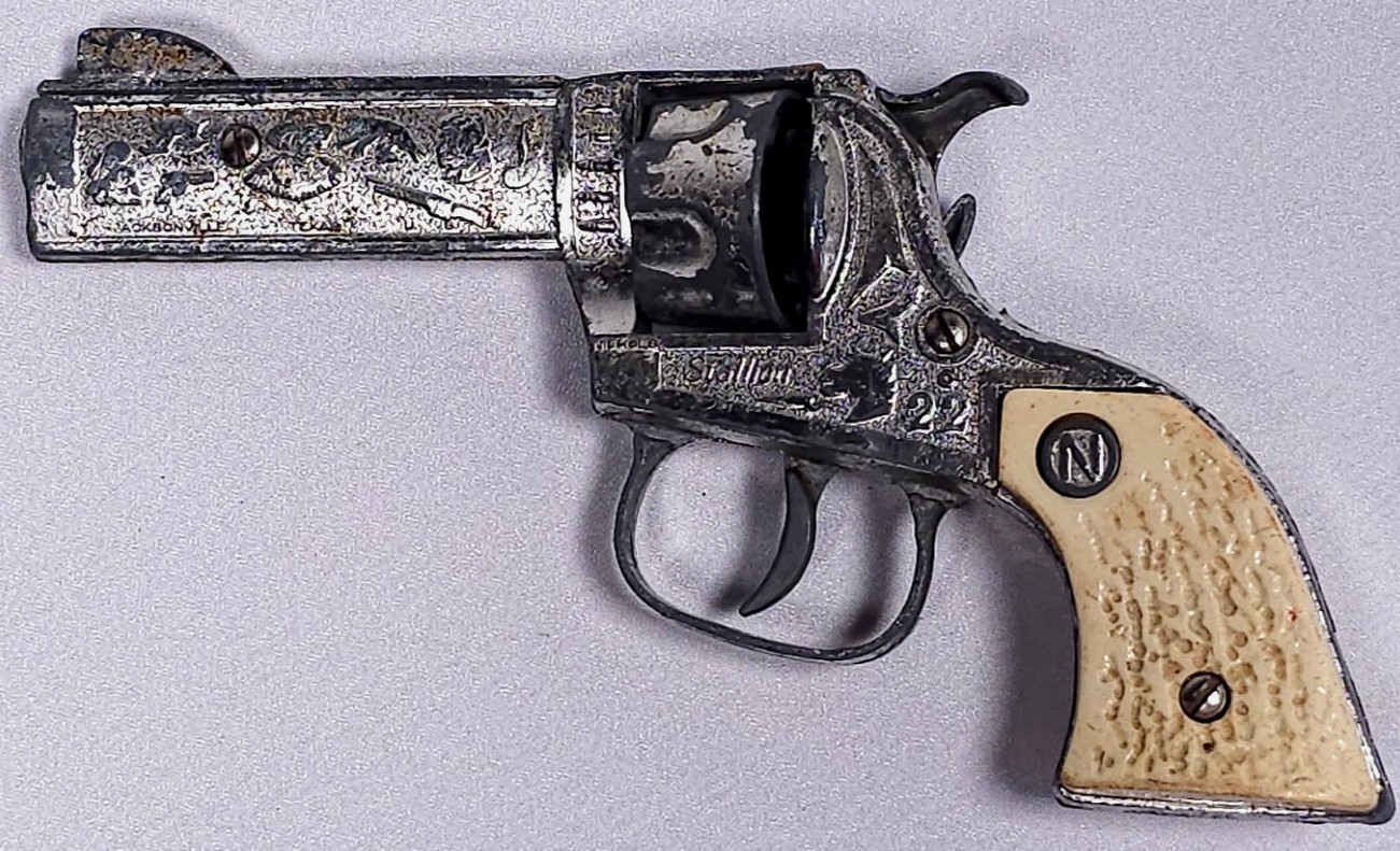 Vintage 1950’s Nichols Stallion Toy Cap Gun Western Cowboy w Holster Orange Plug