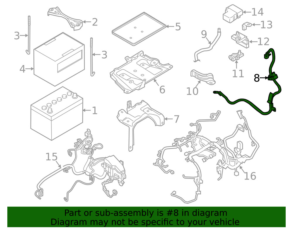 Genuine Nissan Negative Cable 24080-1AA0A