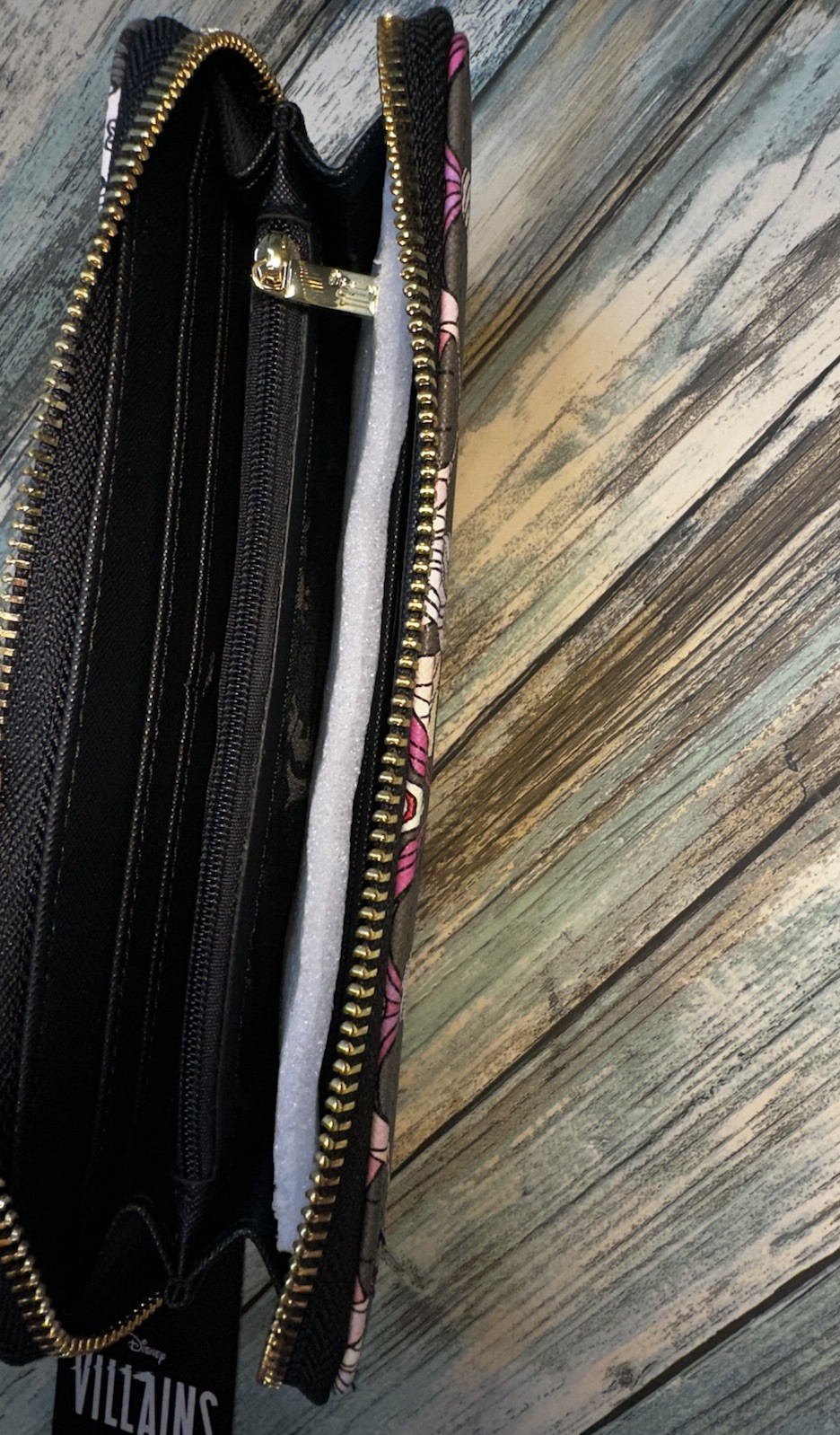 NEW Disney Villains Loungefly Zip Around All Over Print Wallet • Purple